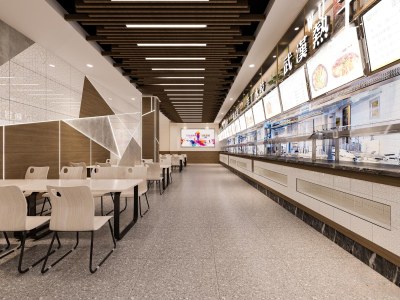 现代食堂3D模型下载